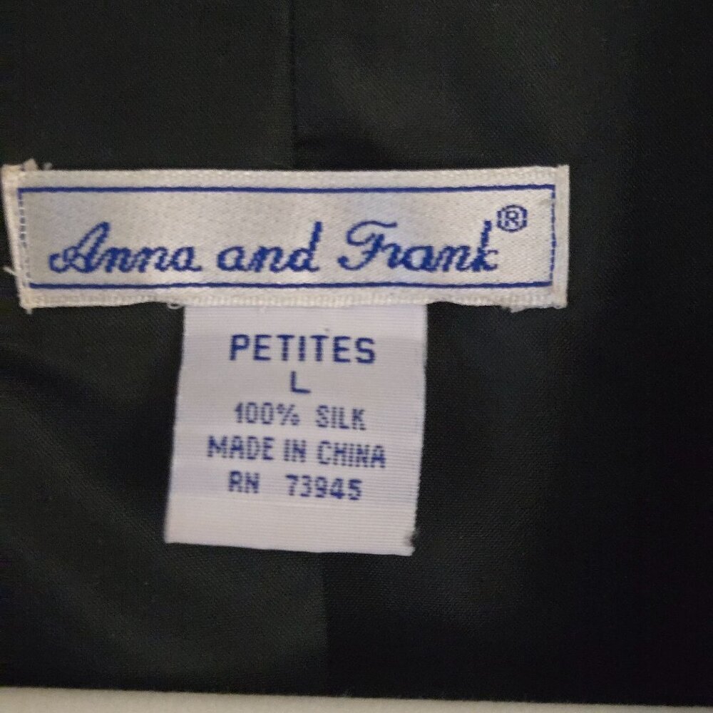 Anna And Frank 100% Silk Animal Print 2 Button Blazer Size Lp - Picture 6 of 6
